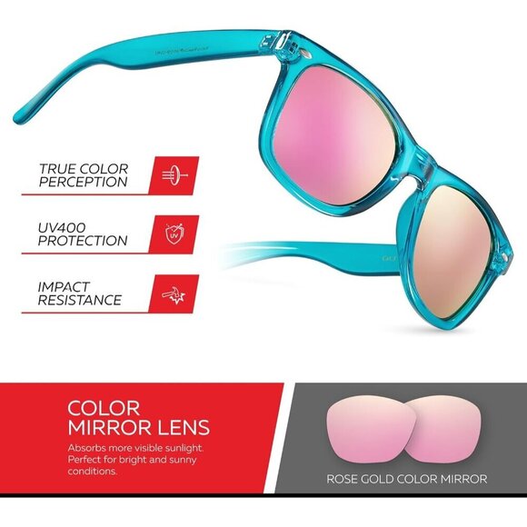 Neon Mirrored Sunglasses UV400 Impact-Resistant Retro 80s Unisex